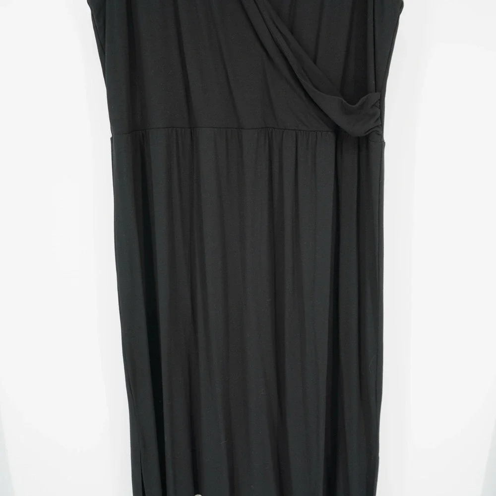 J‎ Jill Wearever Collection Knit Maxi Tank Dress Black Floral Sleeveless Large